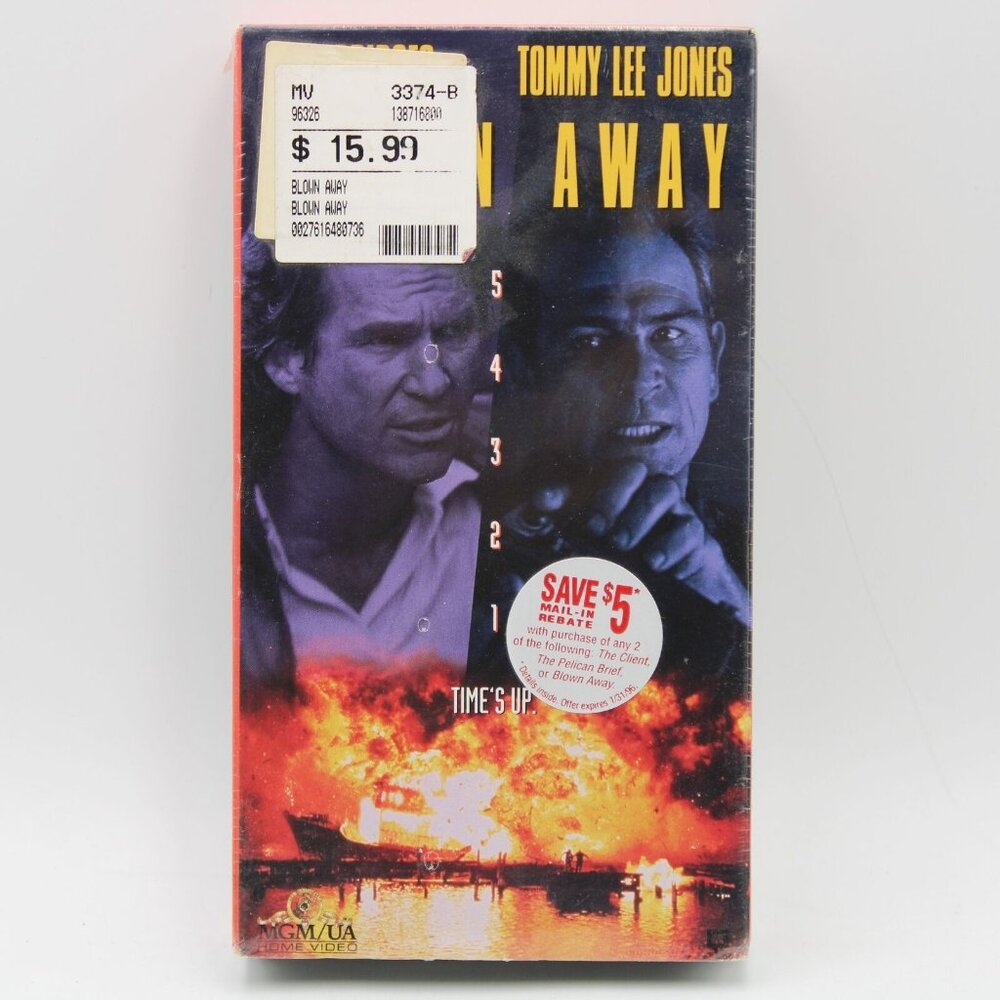 Blown Away VHS 1994 Sealed Jeff Lloyd Bridges Tommy Lee Jones Forest Whitaker